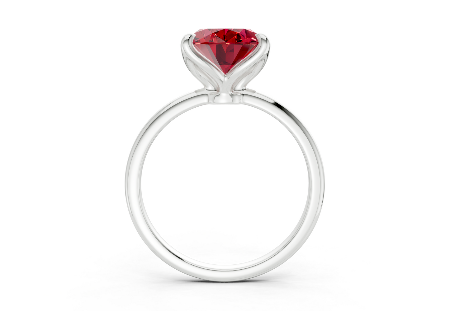 Phoenix Ruby Gemstone Solitaire Oval Cut 2mm Engagement Ring