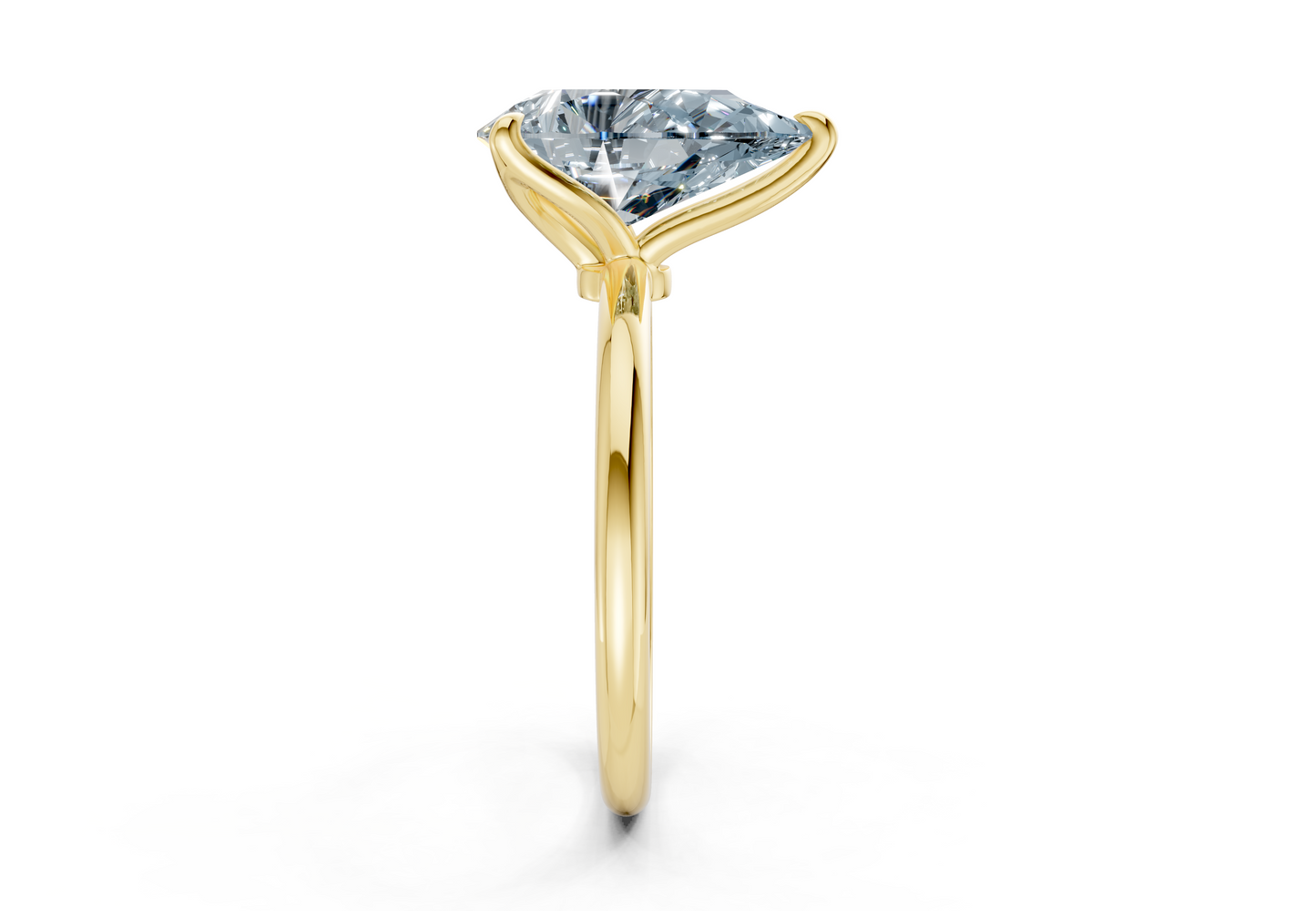 Phoenix Blue Diamond Solitaire Pear Cut 1.8mm Engagement Ring
