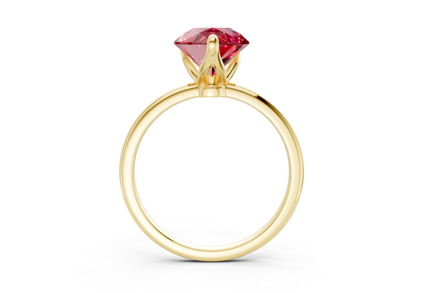 Phoenix Ruby Gemstone Solitaire Pear Cut 1.8mm Engagement Ring