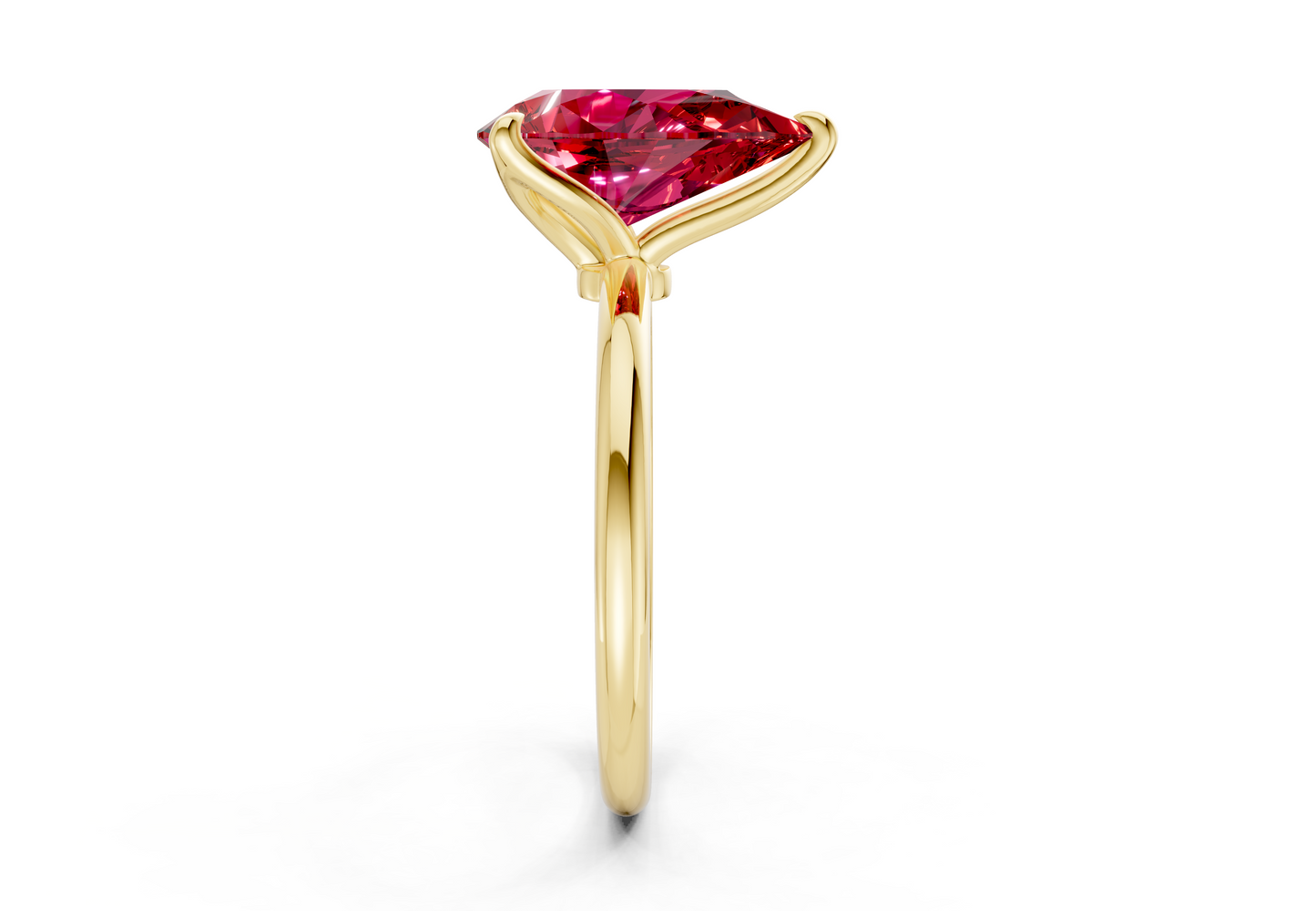 Phoenix Ruby Gemstone Solitaire Pear Cut 1.8mm Engagement Ring