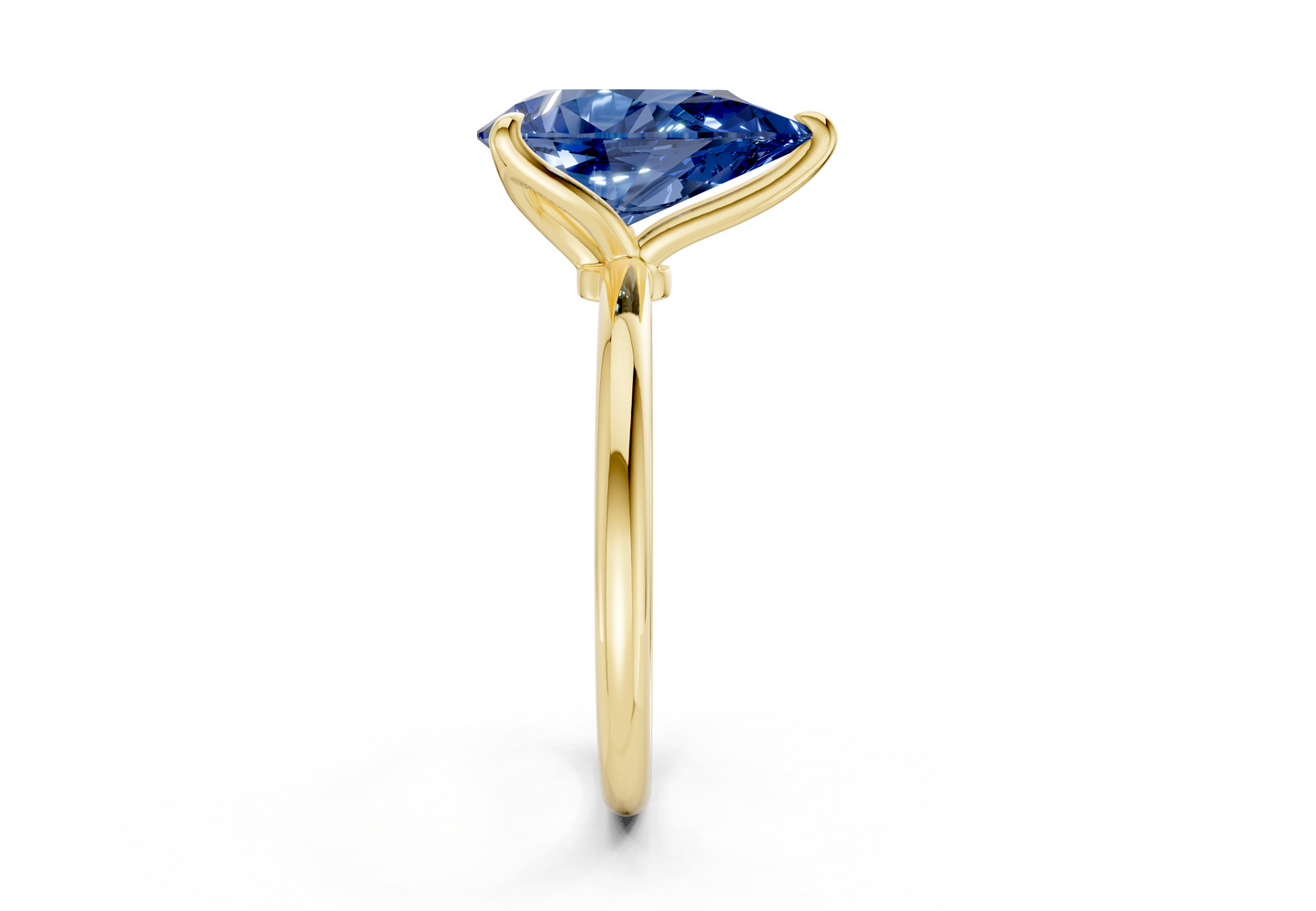 Phoenix Sapphire Gemstone Solitaire Pear Cut 2.3mm Engagement Ring