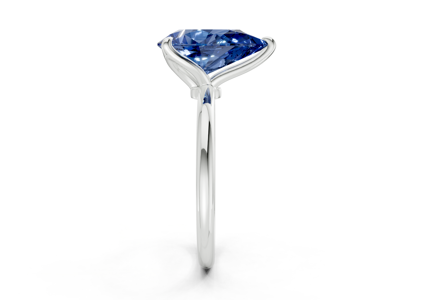 Phoenix Sapphire Gemstone Solitaire Pear Cut 2.3mm Engagement Ring