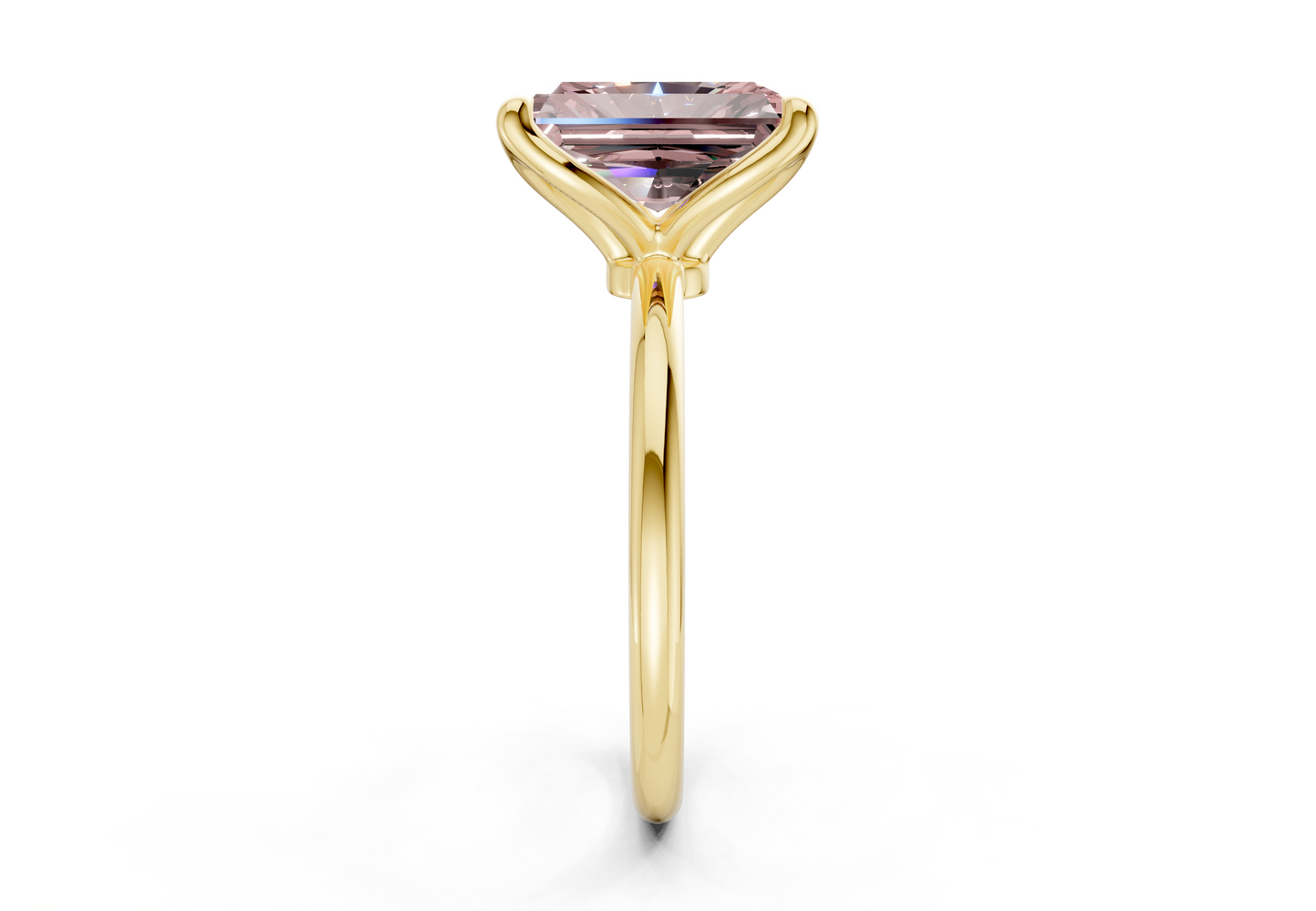 Phoenix Pink Diamond Solitaire Radiant Cut 1.8mm Engagement Ring