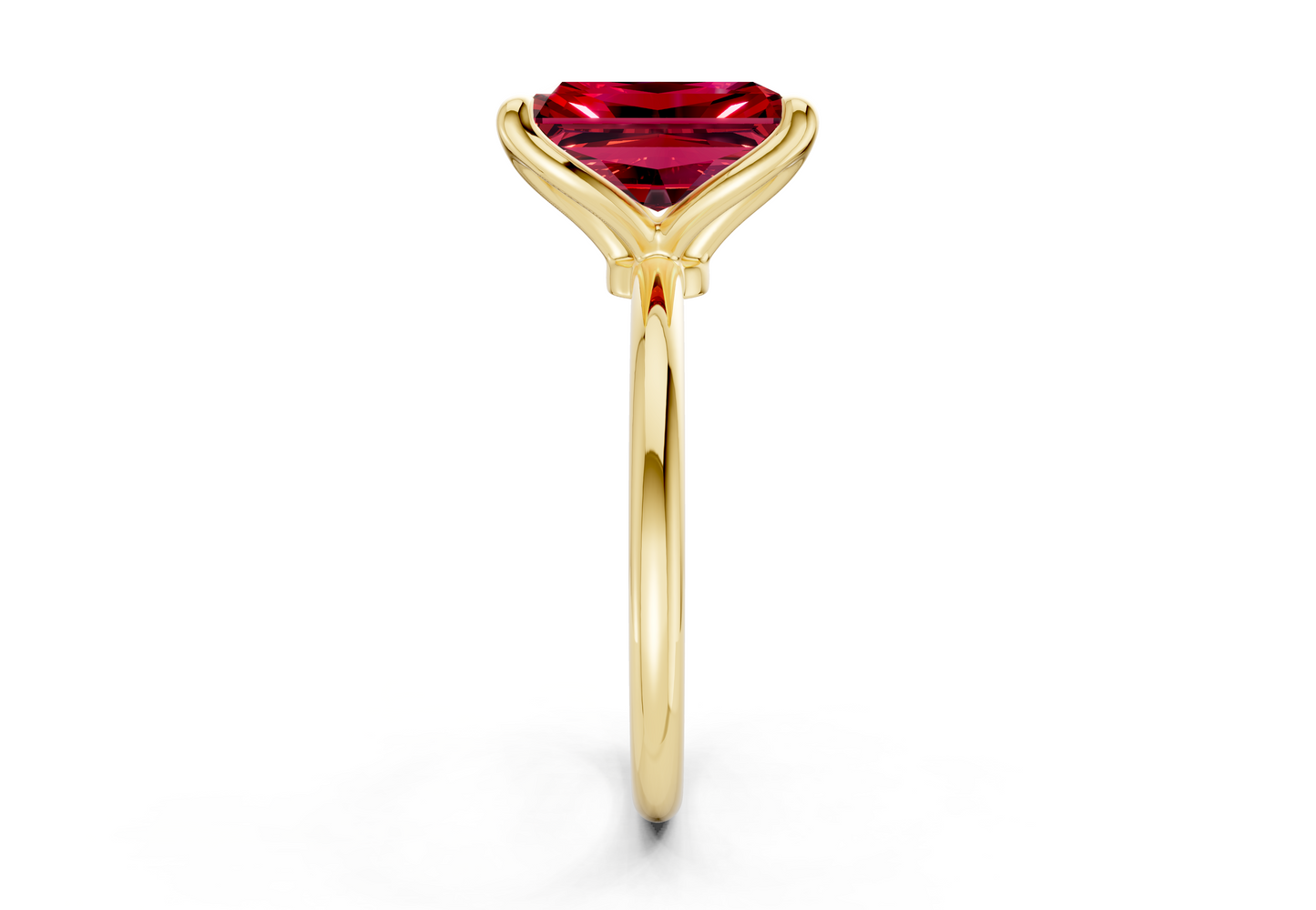 Phoenix Ruby Gemstone Solitaire Radiant Cut 2.3mm Engagement Ring