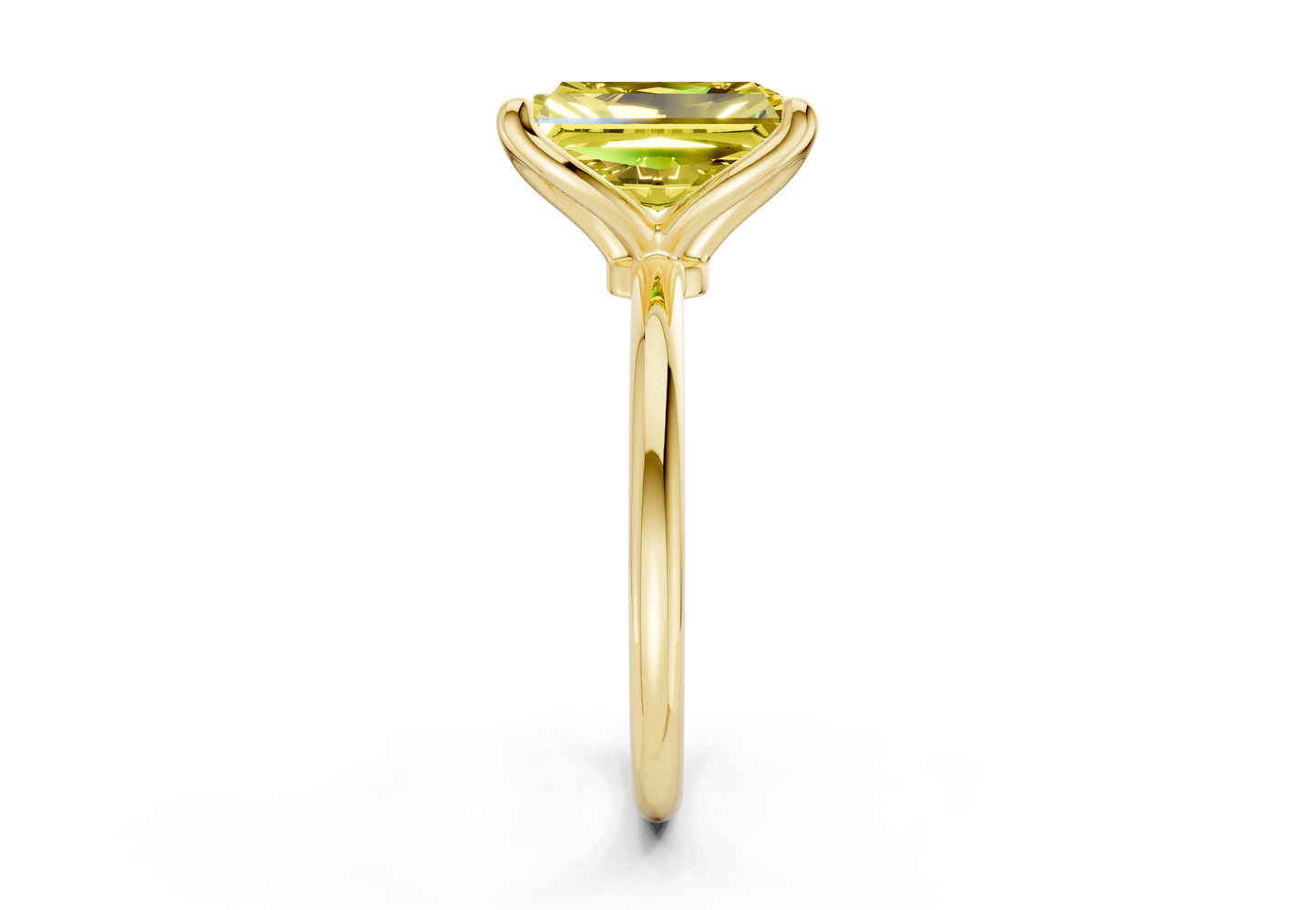 Phoenix Yellow Diamond Solitaire Radiant Cut 1.8mm Engagement Ring