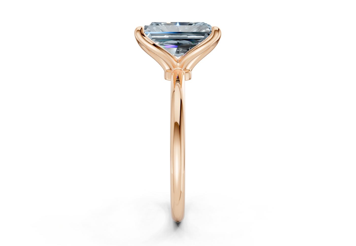 Phoenix Blue Diamond Solitaire Radiant Cut 1.8mm Engagement Ring