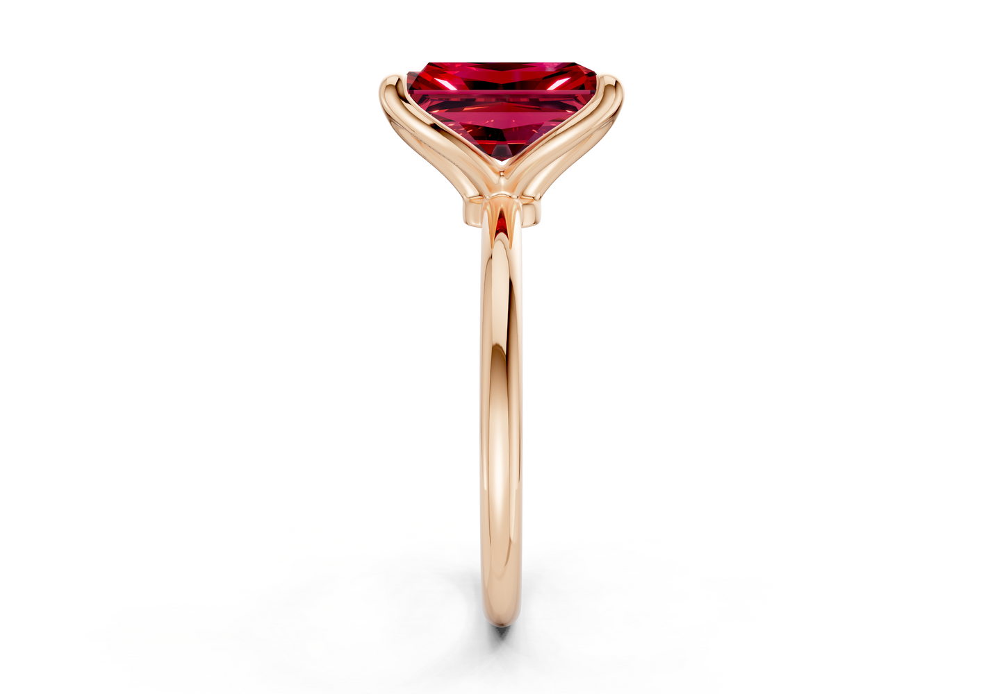 Phoenix Ruby Gemstone Solitaire Radiant Cut 2.3mm Engagement Ring