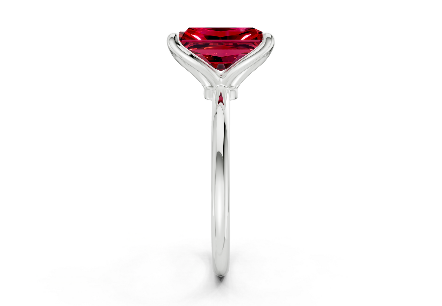 Phoenix Ruby Gemstone Solitaire Radiant Cut 2.3mm Engagement Ring