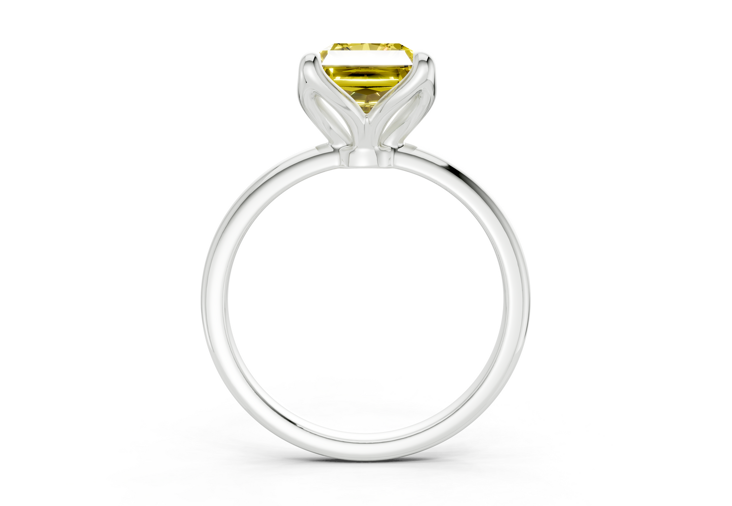 Phoenix Yellow Diamond Solitaire Radiant Cut 1.8mm Engagement Ring