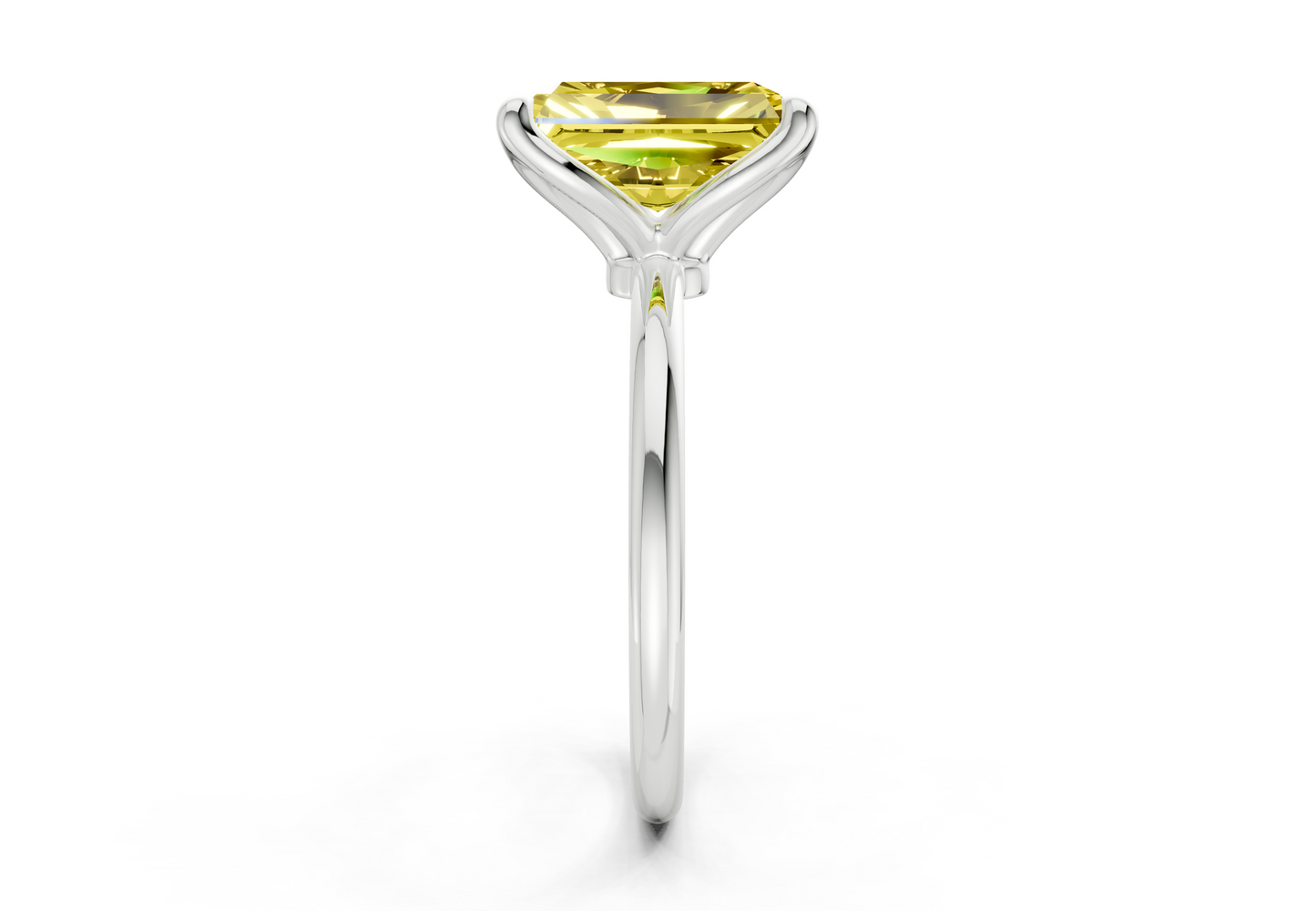 Phoenix Yellow Diamond Solitaire Radiant Cut 1.8mm Engagement Ring