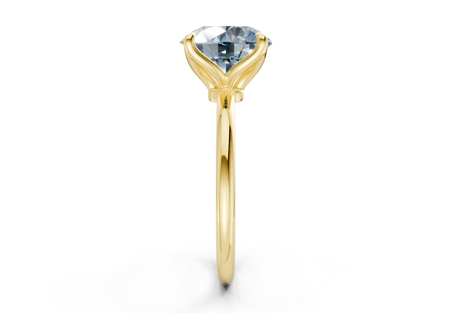 Phoenix Blue Diamond Solitaire Round Cut 2mm Engagement Ring