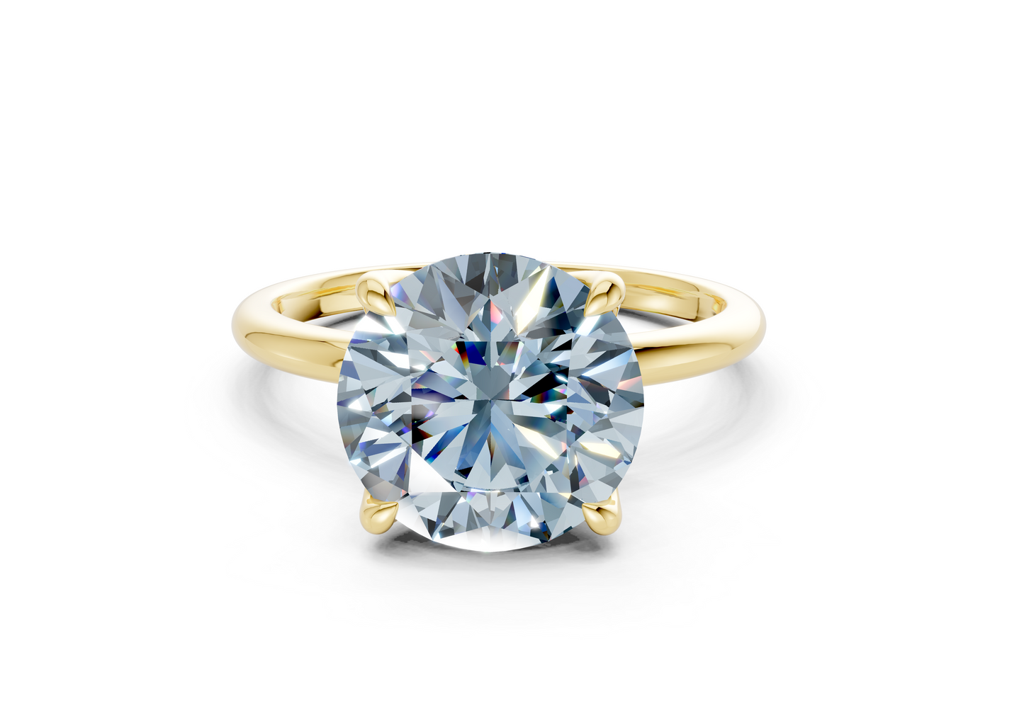 Phoenix Blue Diamond Solitaire Round Cut 2mm Engagement Ring