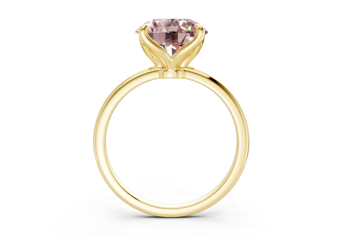 Phoenix Pink Diamond Solitaire Round Cut 2mm Engagement Ring