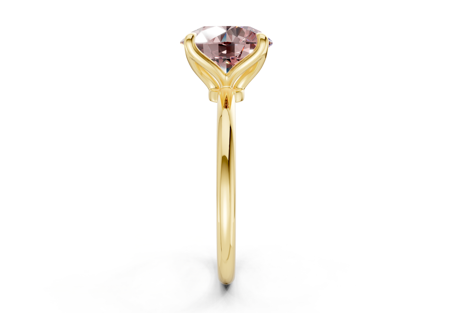Phoenix Pink Diamond Solitaire Round Cut 2mm Engagement Ring