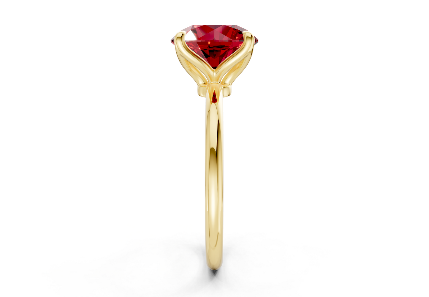 Phoenix Ruby Gemstone Solitaire Round Cut 1.8mm Engagement Ring