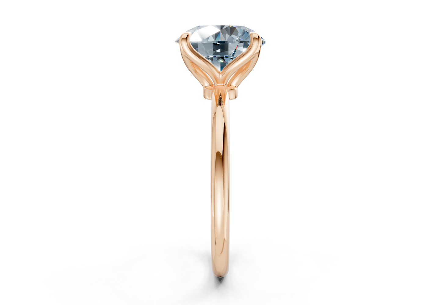 Phoenix Blue Diamond Solitaire Round Cut 2mm Engagement Ring