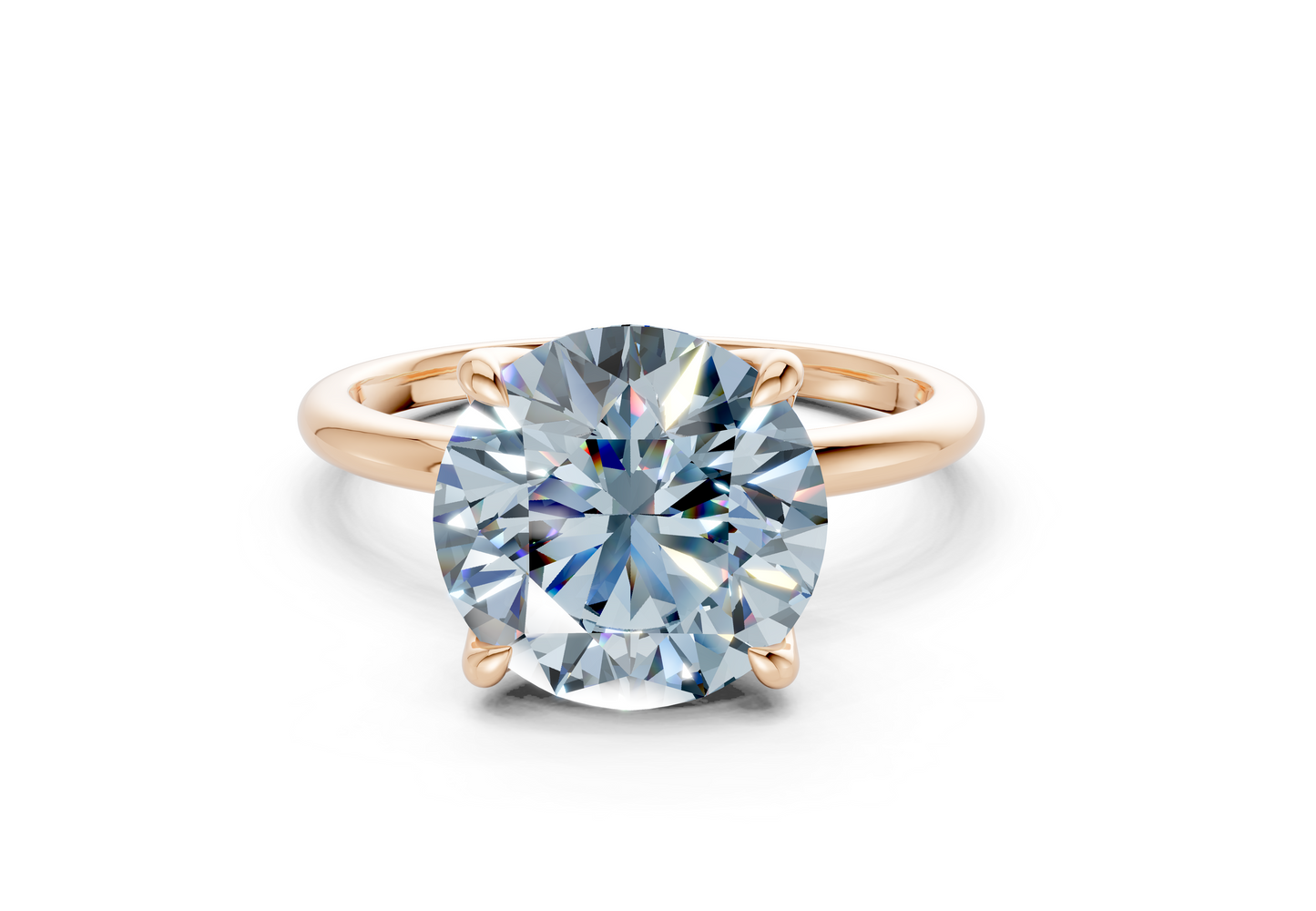 Phoenix Blue Diamond Solitaire Round Cut 2mm Engagement Ring