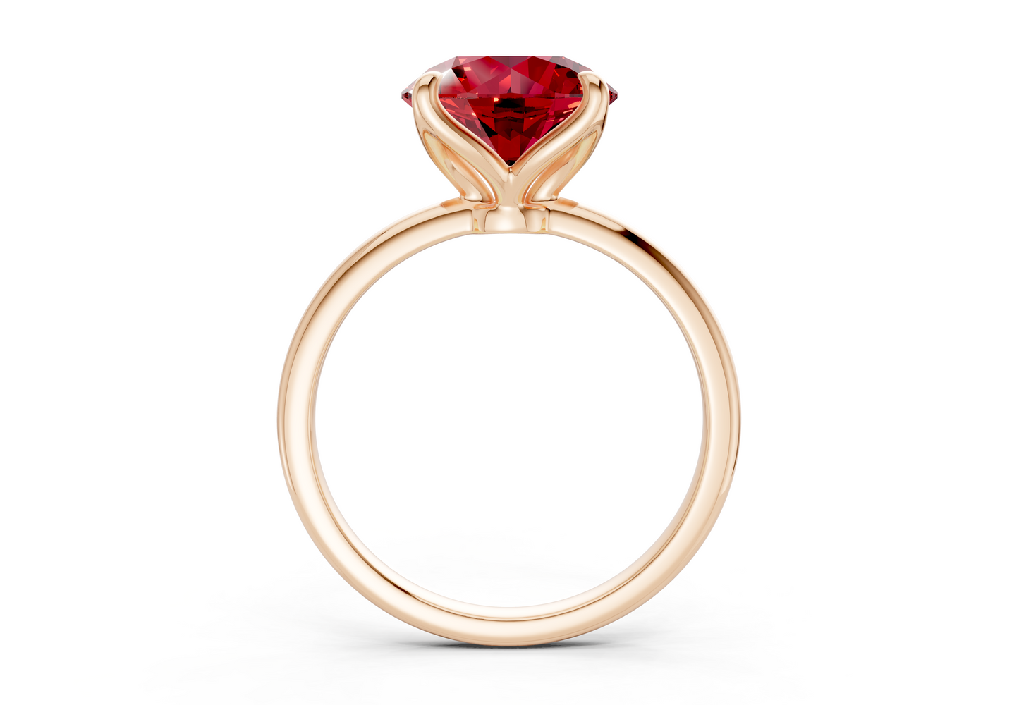Phoenix Ruby Gemstone Solitaire Round Cut 1.8mm Engagement Ring
