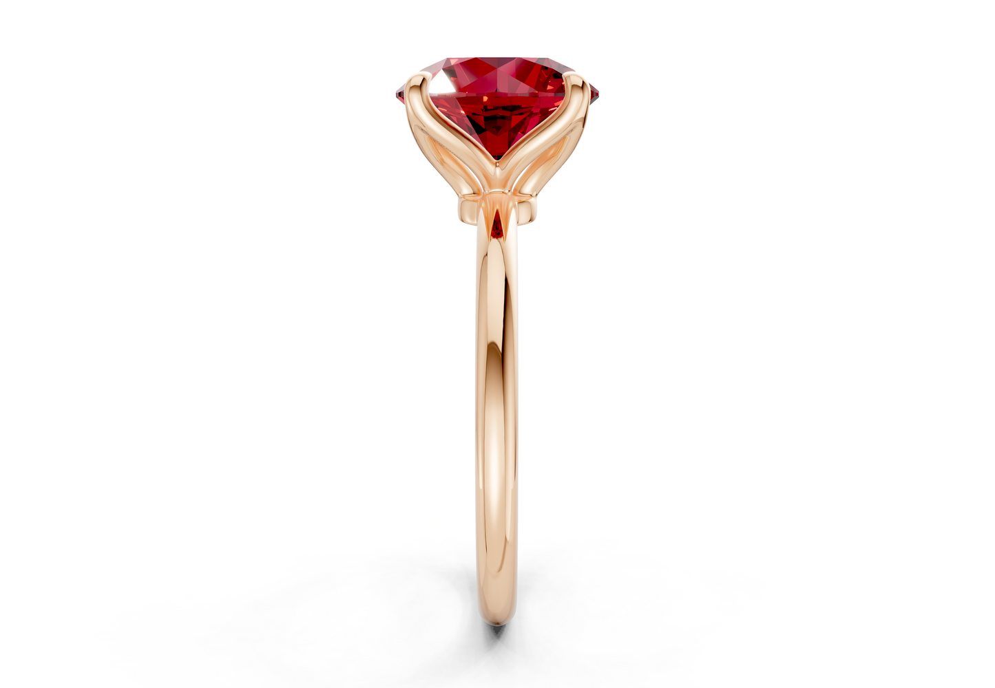 Phoenix Ruby Gemstone Solitaire Round Cut 1.8mm Engagement Ring