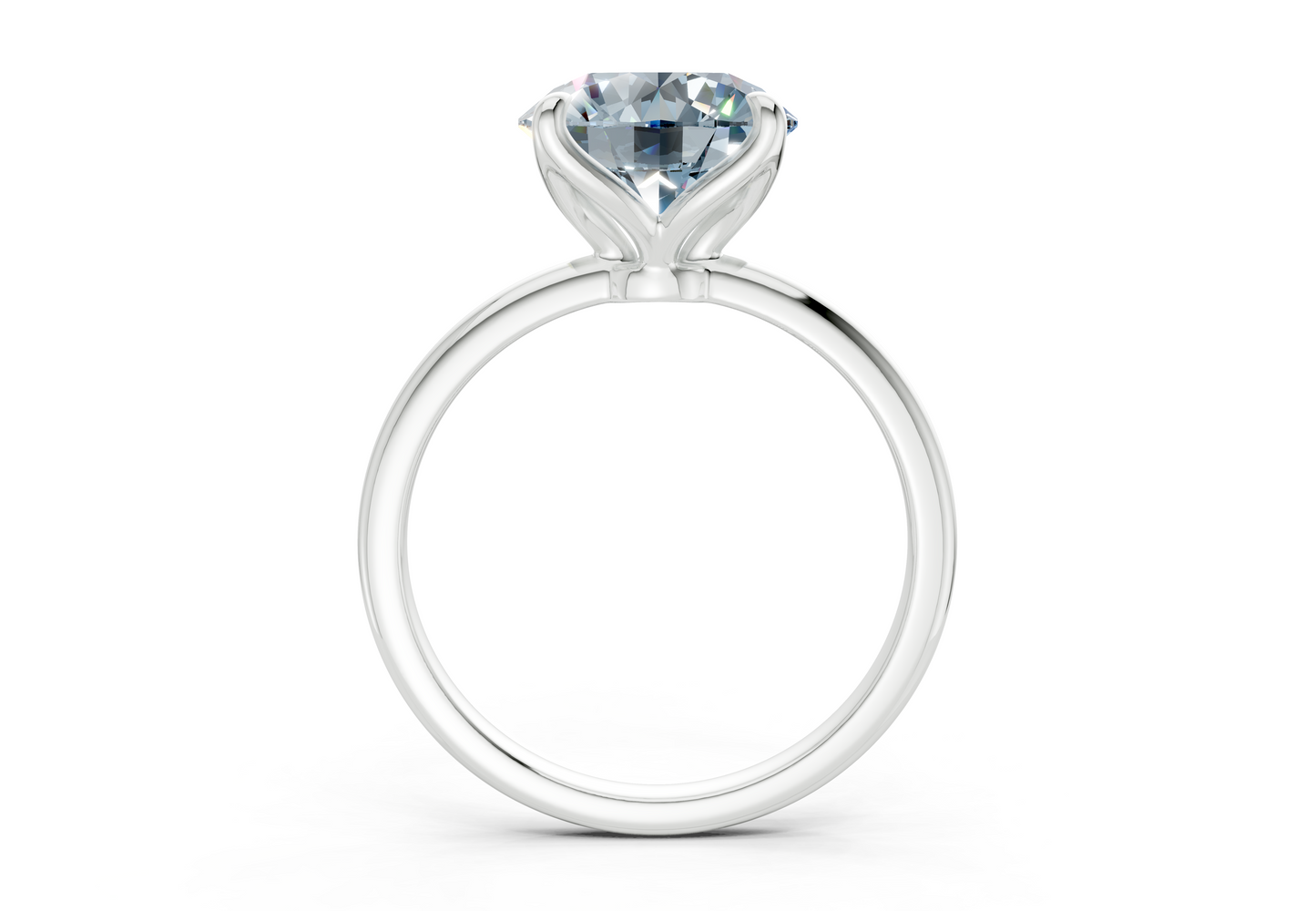 Phoenix Blue Diamond Solitaire Round Cut 2mm Engagement Ring