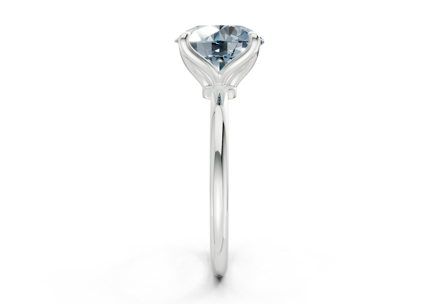 Phoenix Blue Diamond Solitaire Round Cut 2mm Engagement Ring