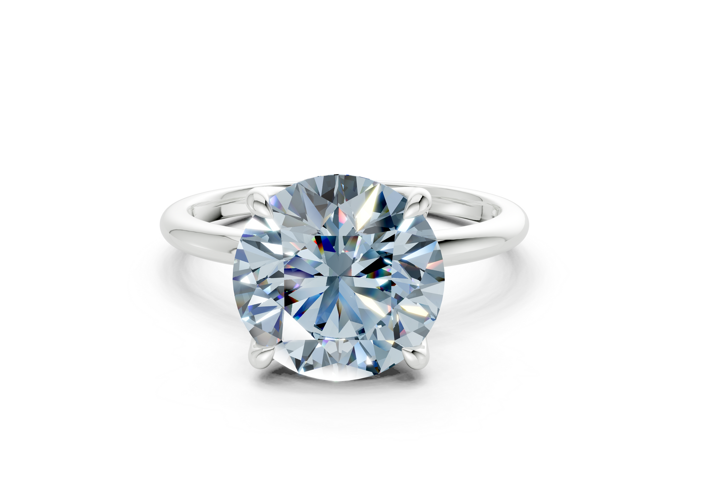Phoenix Blue Diamond Solitaire Round Cut 2mm Engagement Ring