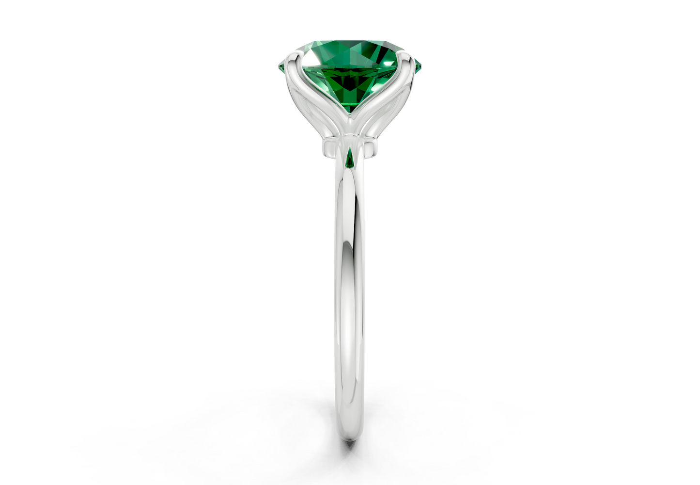 Phoenix Emerald Gemstone Solitaire Round Cut 1.8mm Engagement Ring