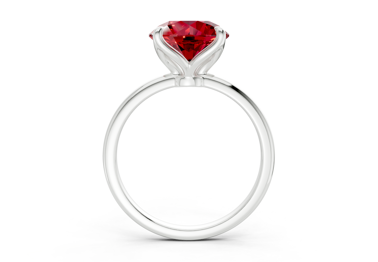 Phoenix Ruby Gemstone Solitaire Round Cut 1.8mm Engagement Ring