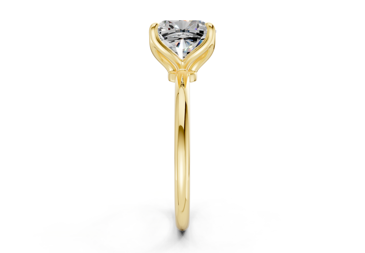 Phoenix Diamond Solitaire Cushion Squareuare Cut 2mm Engagement Ring