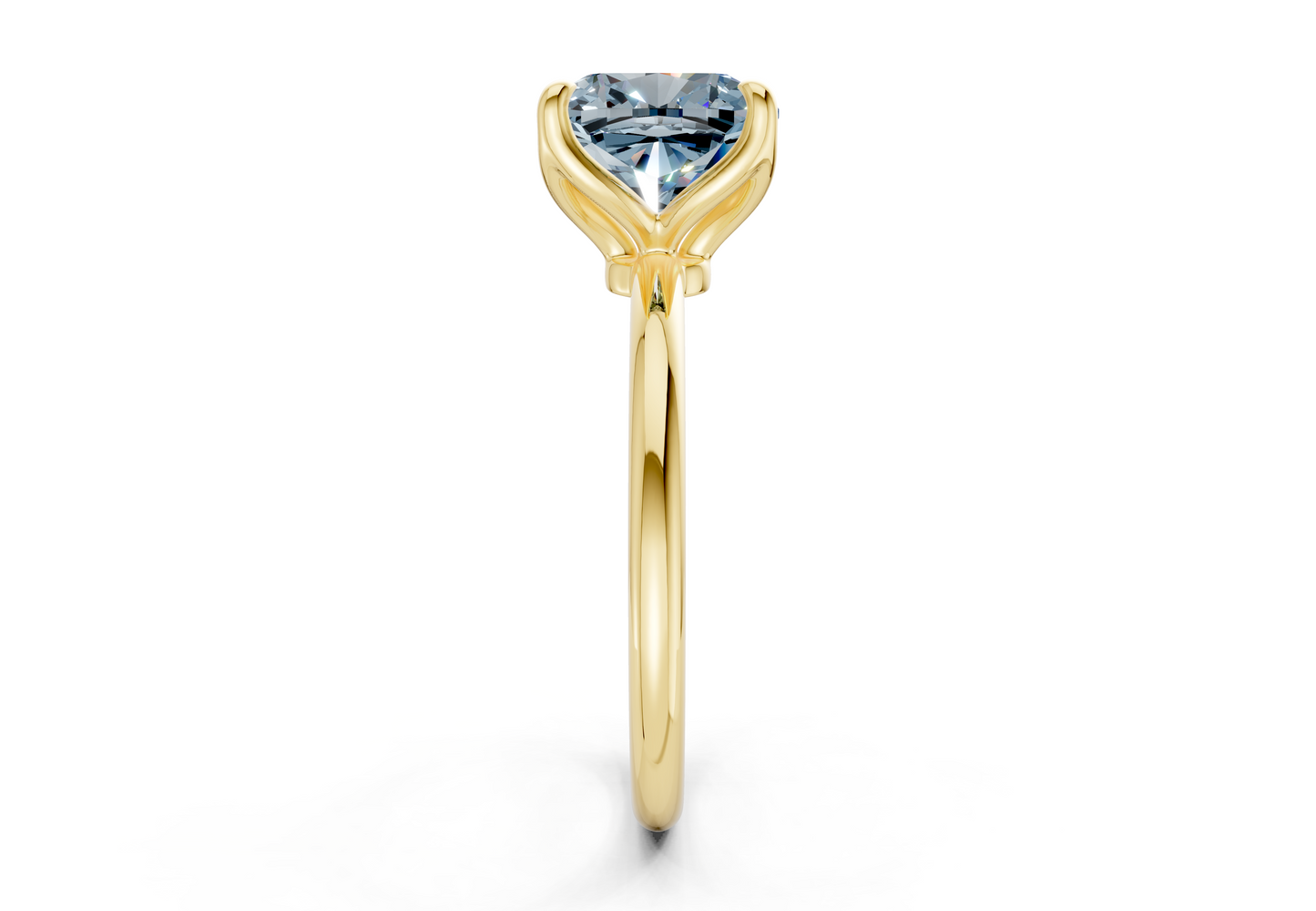 Phoenix Blue Diamond Solitaire Cushion Squareuare Cut 1.8mm Engagement Ring