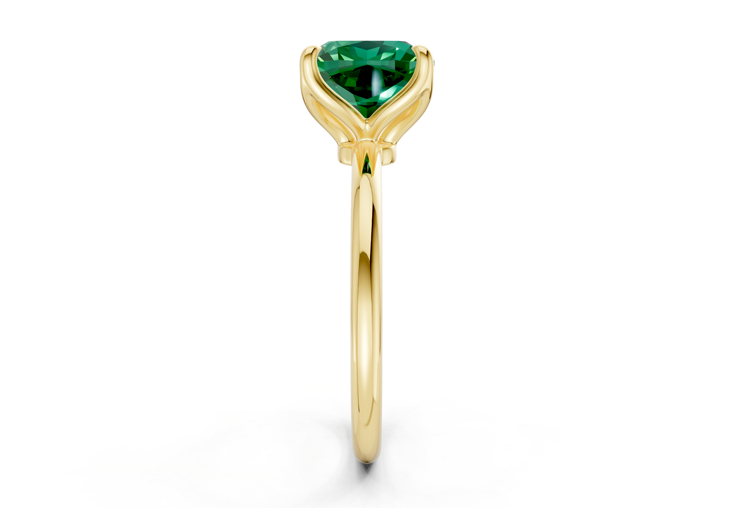 Phoenix Emerald Gemstone Solitaire Cushion Squareuare Cut 2mm Engagement Ring