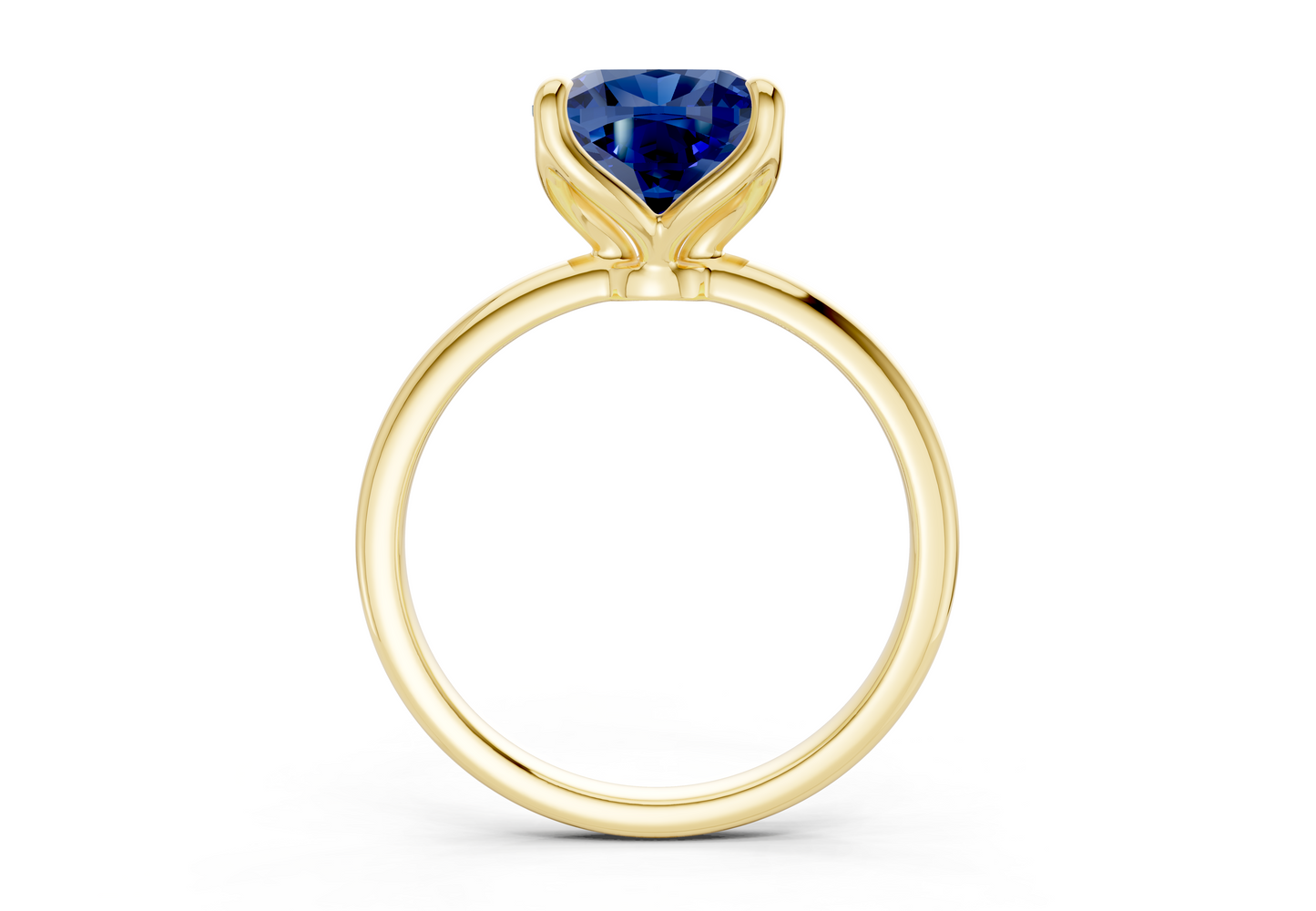 Phoenix Sapphire Gemstone Solitaire Cushion Squareuare Cut 1.8mm Engagement Ring