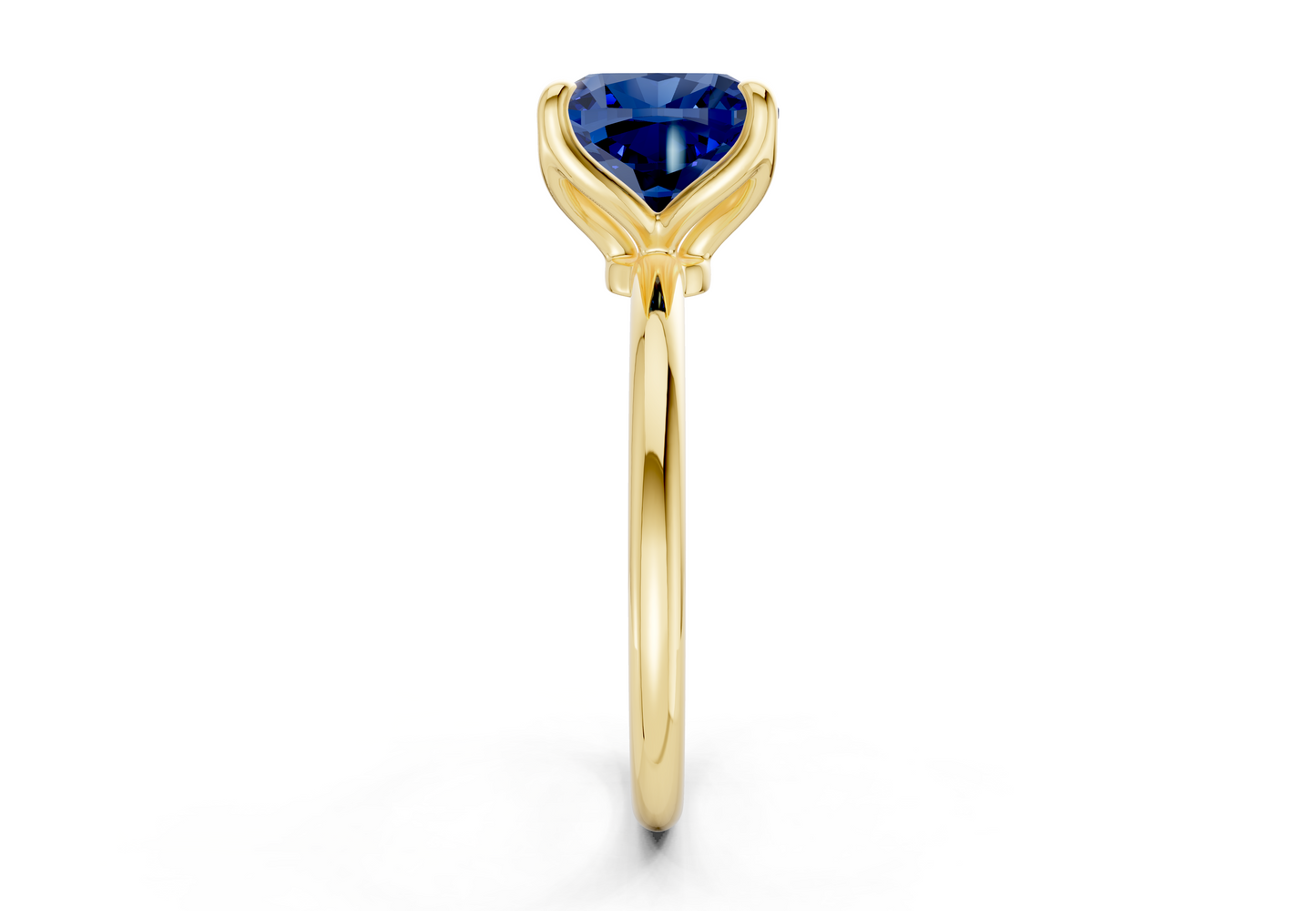Phoenix Sapphire Gemstone Solitaire Cushion Squareuare Cut 1.8mm Engagement Ring
