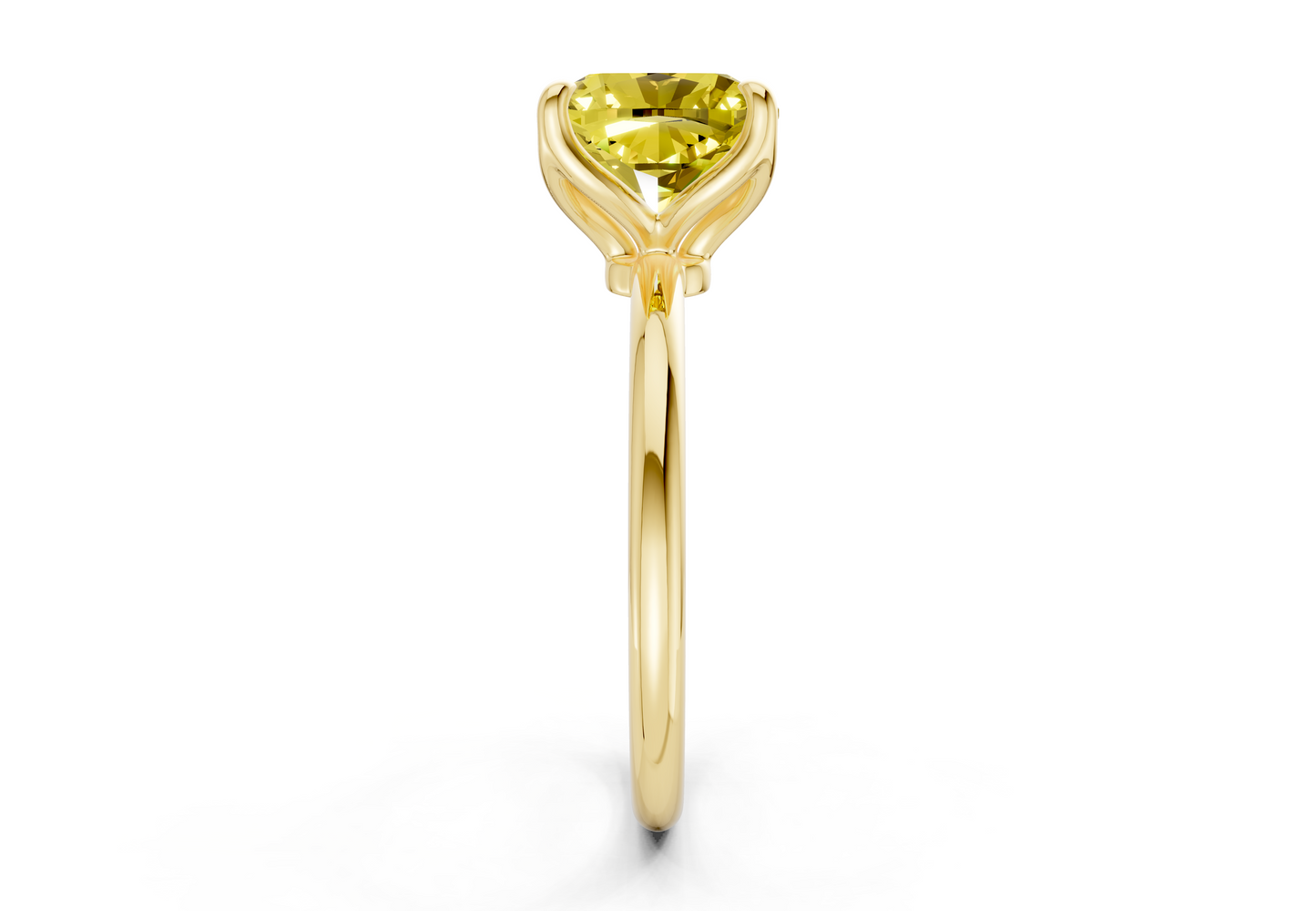 Phoenix Yellow Diamond Solitaire Cushion Squareuare Cut 1.8mm Engagement Ring