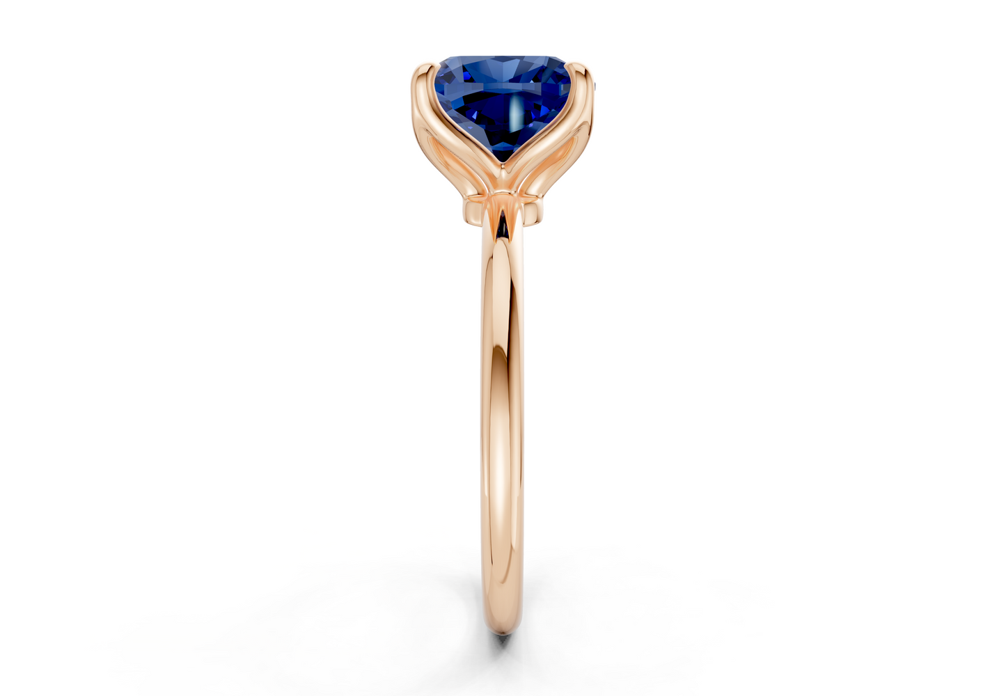 Phoenix Sapphire Gemstone Solitaire Cushion Squareuare Cut 1.8mm Engagement Ring