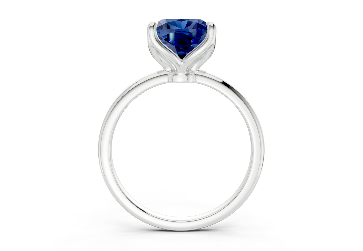 Phoenix Sapphire Gemstone Solitaire Cushion Squareuare Cut 1.8mm Engagement Ring