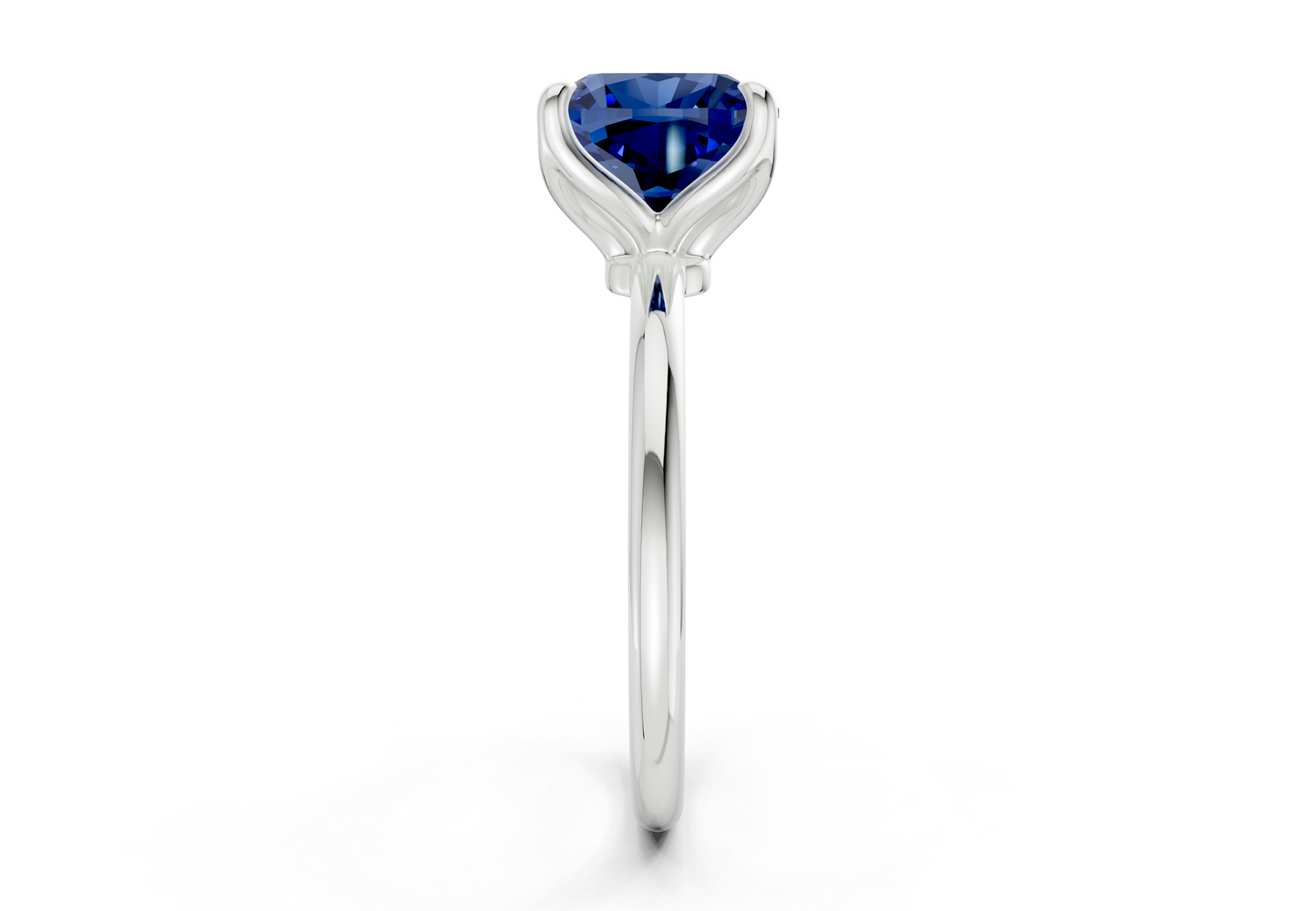 Phoenix Sapphire Gemstone Solitaire Cushion Squareuare Cut 1.8mm Engagement Ring