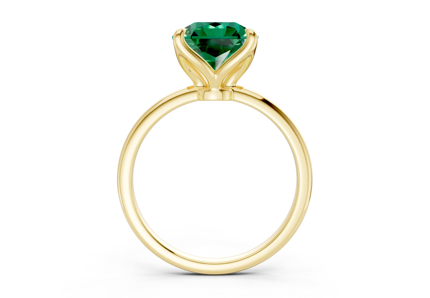 Phoenix Emerald Gemstone Solitaire Radiant Squareuare Cut 1.8mm Engagement Ring