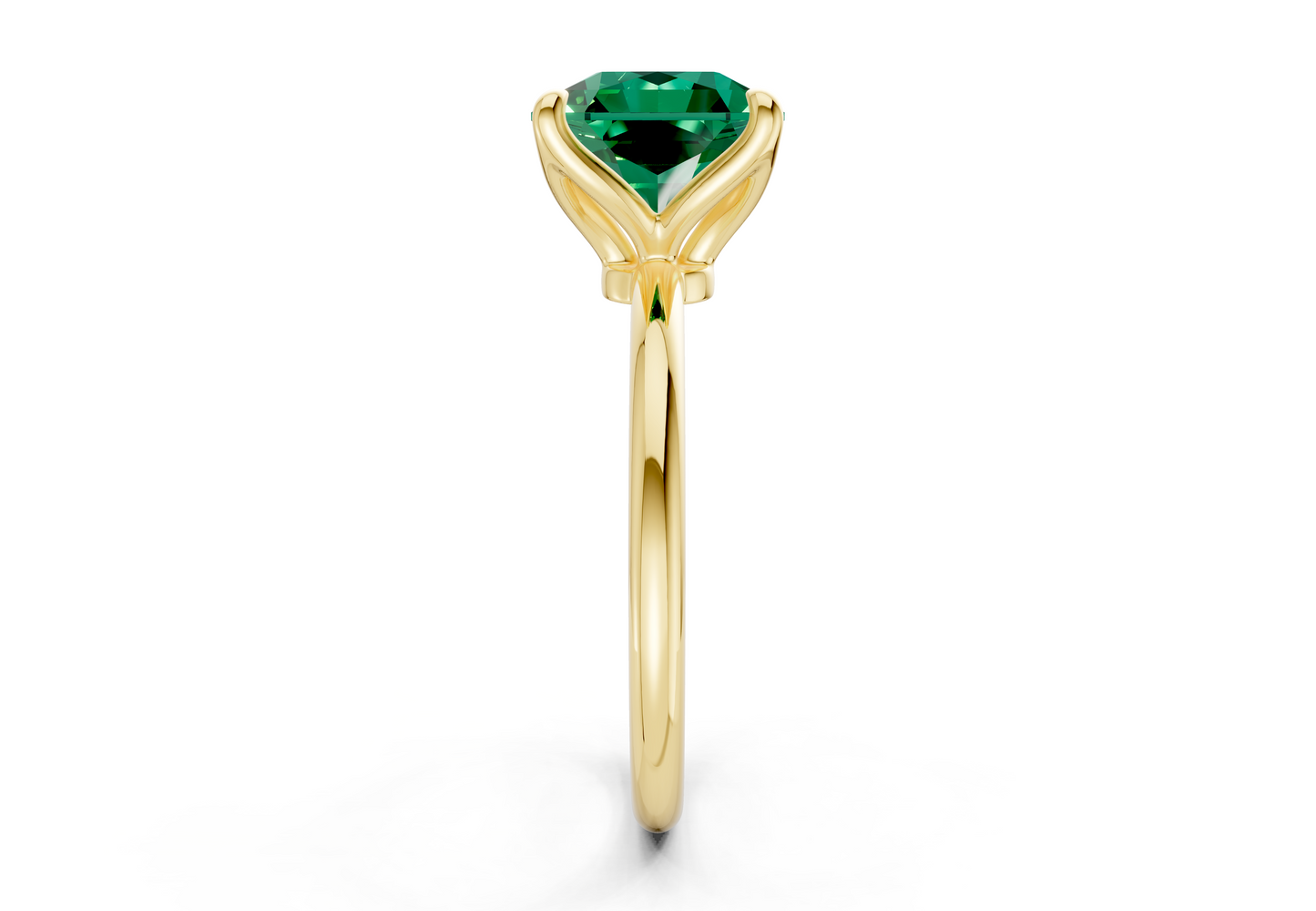 Phoenix Emerald Gemstone Solitaire Radiant Squareuare Cut 1.8mm Engagement Ring