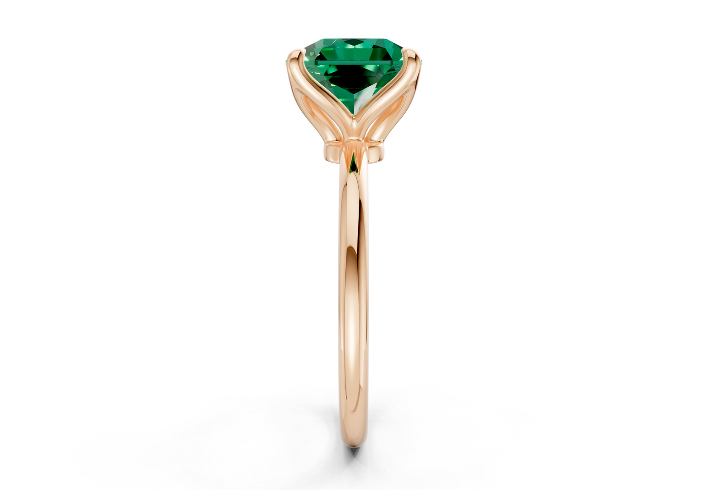 Phoenix Emerald Gemstone Solitaire Radiant Squareuare Cut 1.8mm Engagement Ring