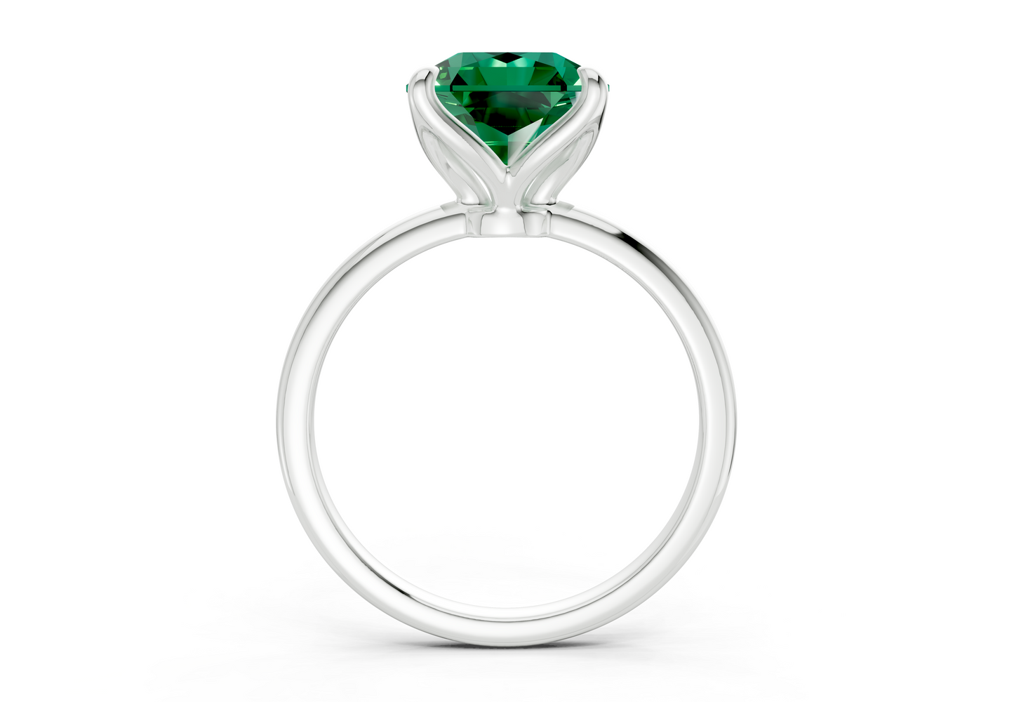 Phoenix Emerald Gemstone Solitaire Radiant Squareuare Cut 1.8mm Engagement Ring