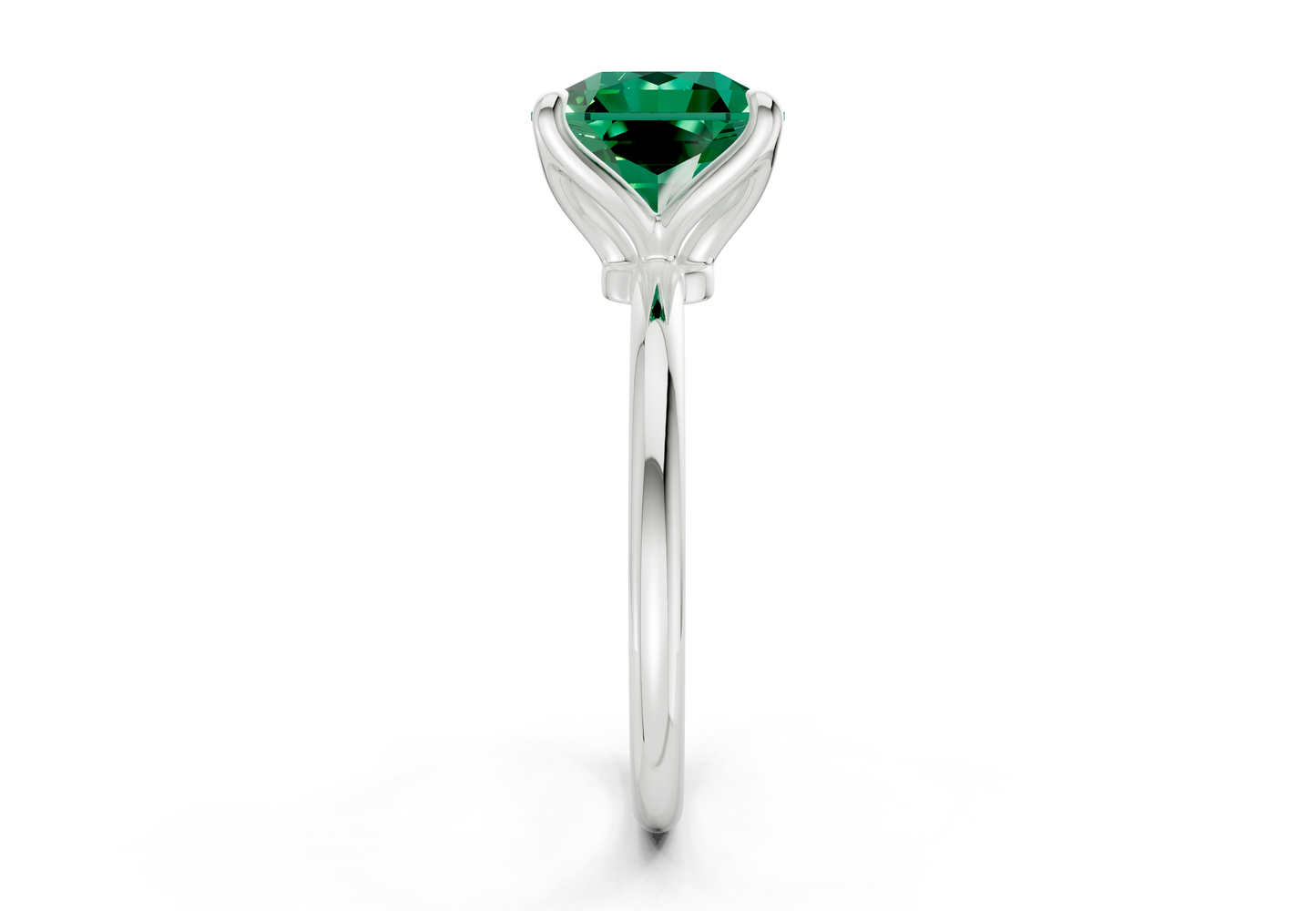 Phoenix Emerald Gemstone Solitaire Radiant Squareuare Cut 1.8mm Engagement Ring