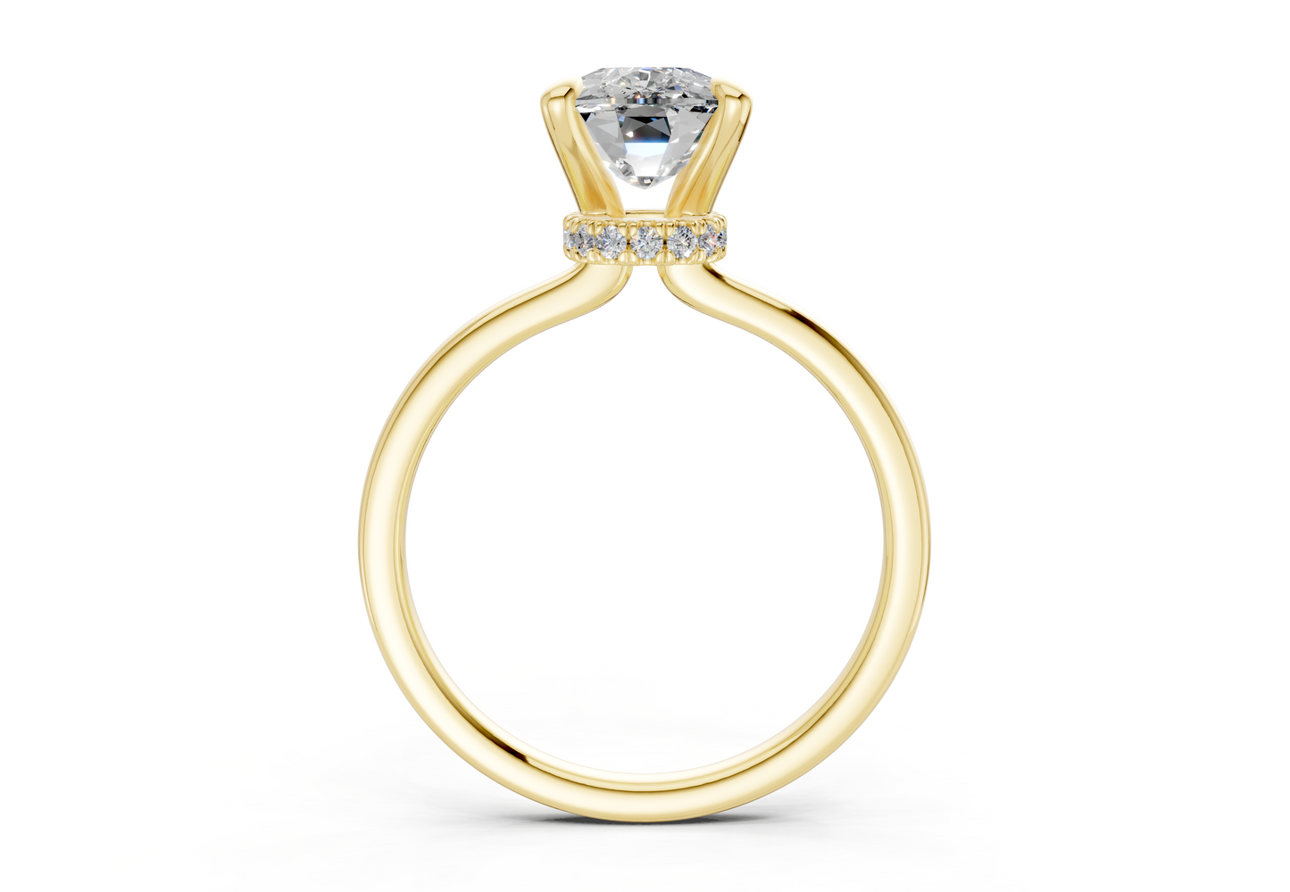 Seraphina Diamond Solitaire Elongated Cushion Cut 1.8mm Engagement Ring
