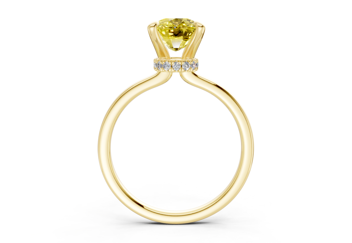Seraphina Yellow Diamond Solitaire Elongated Cushion Cut 1.8mm Engagement Ring