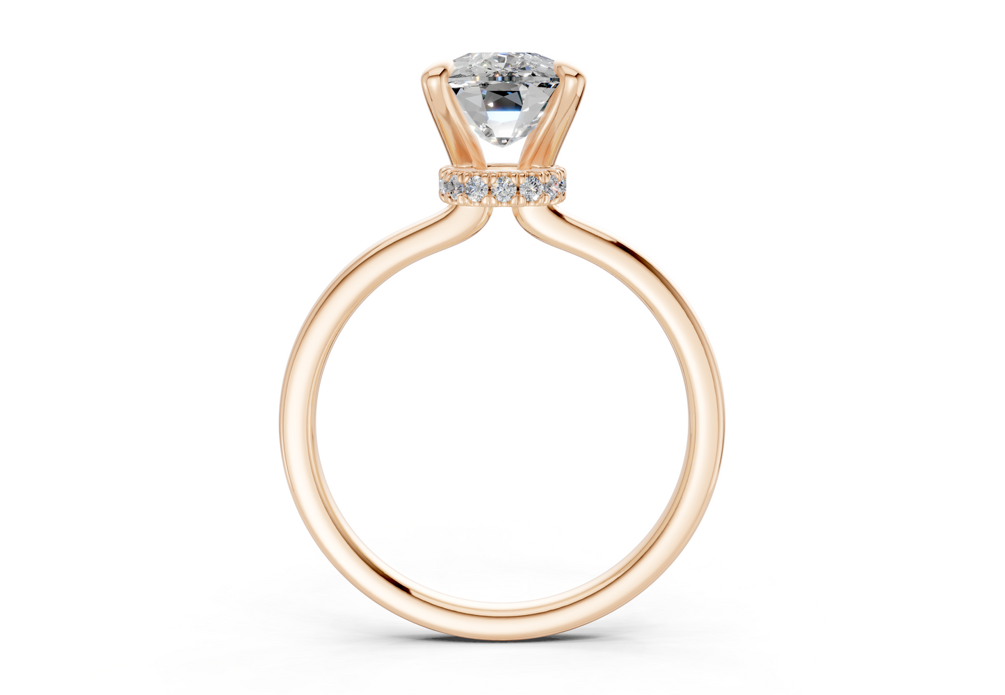 Seraphina Diamond Solitaire Elongated Cushion Cut 1.8mm Engagement Ring