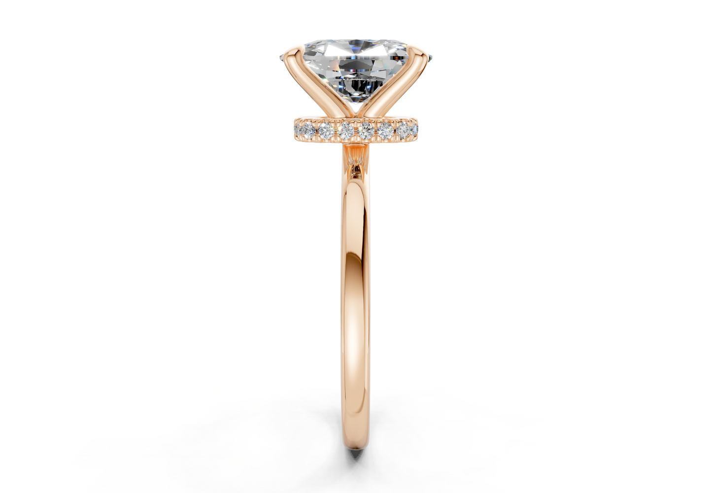 Seraphina Diamond Solitaire Elongated Cushion Cut 1.8mm Engagement Ring