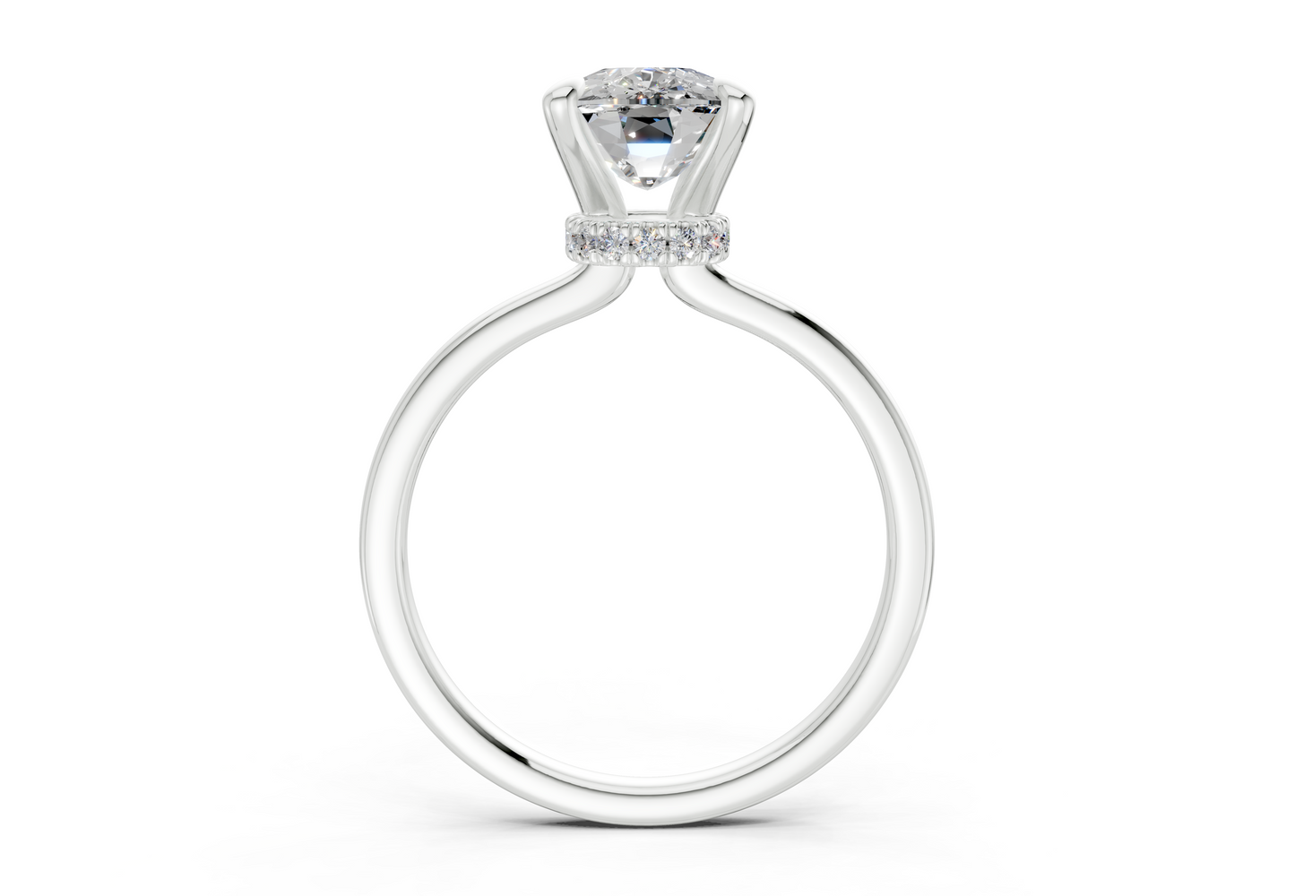 Seraphina Diamond Solitaire Elongated Cushion Cut 1.8mm Engagement Ring