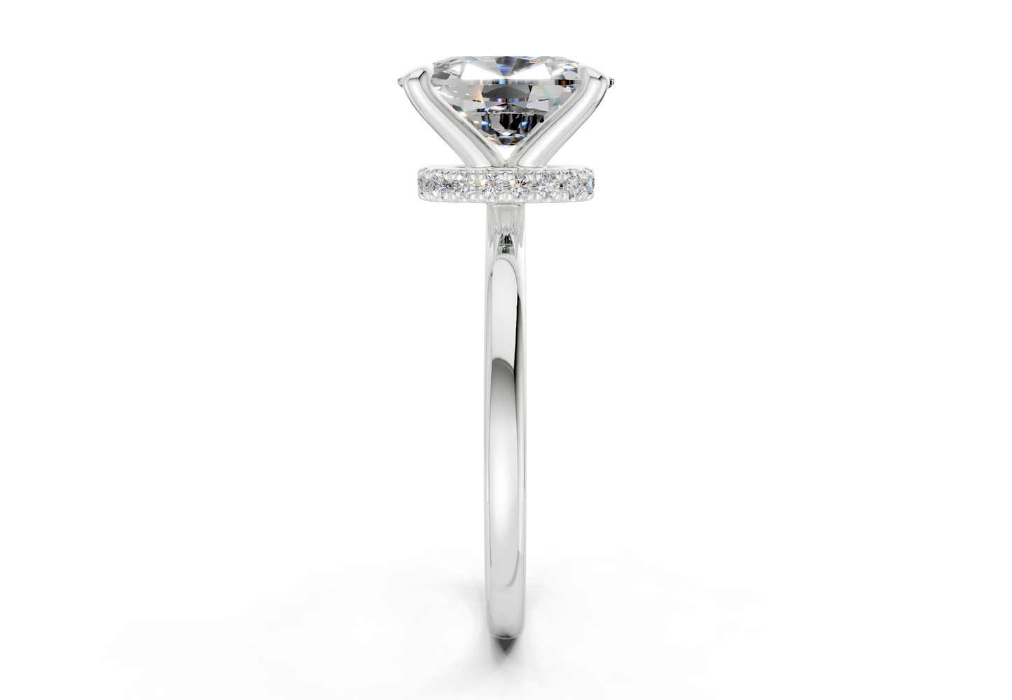 Seraphina Diamond Solitaire Elongated Cushion Cut 1.8mm Engagement Ring