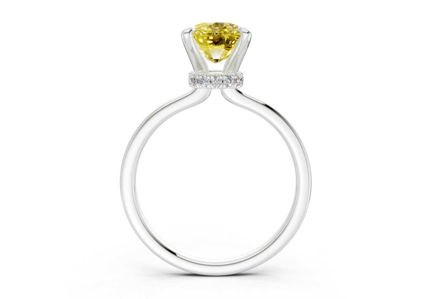 Seraphina Yellow Diamond Solitaire Elongated Cushion Cut 1.8mm Engagement Ring
