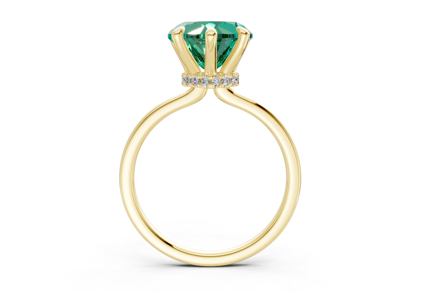 Seraphina Emerald Gemstone Solitaire Heart Cut 1.8mm Engagement Ring